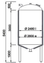 Behälter 15.000 Liter aus V2A, gebraucht, isoliert